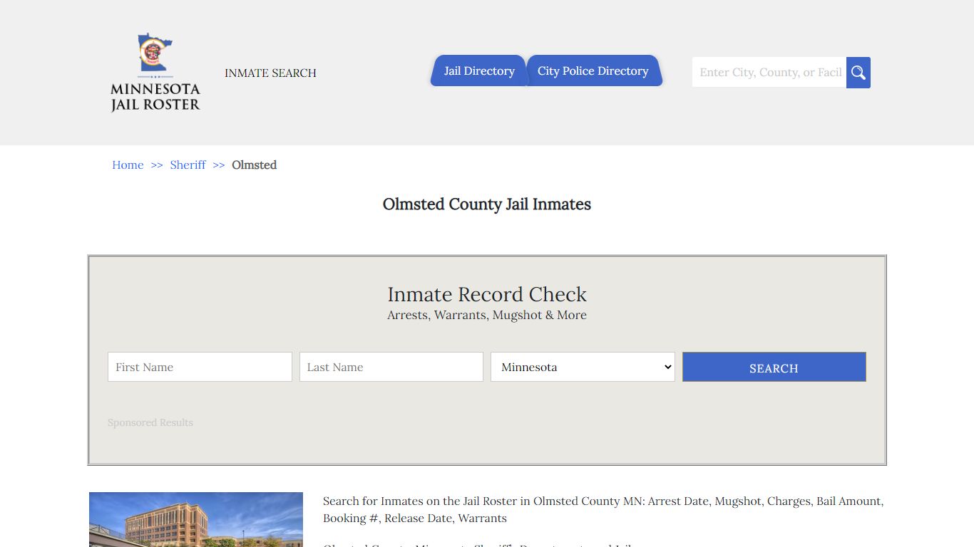 Olmsted County Jail Inmates | Jail Roster Search