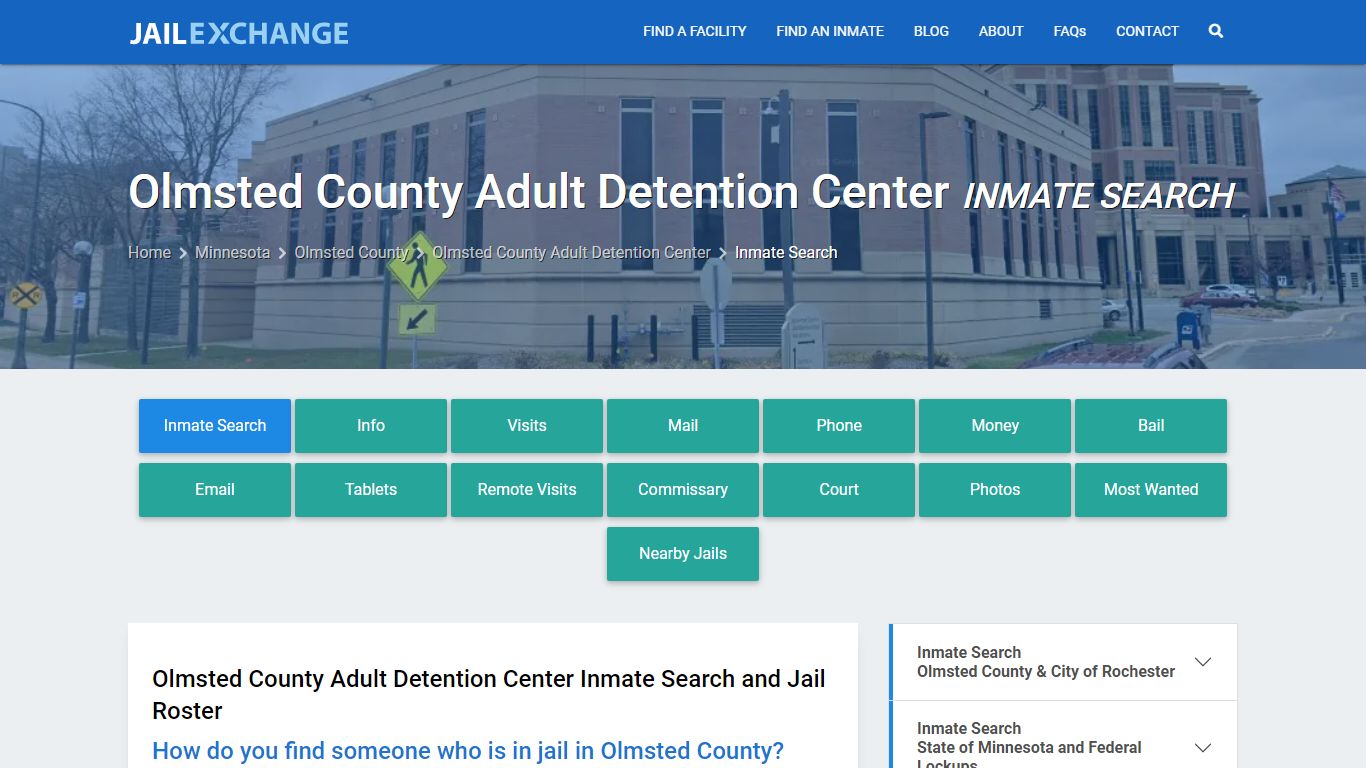 Olmsted County Adult Detention Center Inmate Search - Jail Exchange